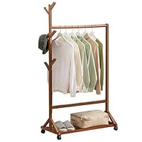 Amazon | ハンガーラック 木製 ワードローブ クローゼット 幅60cm/76cm